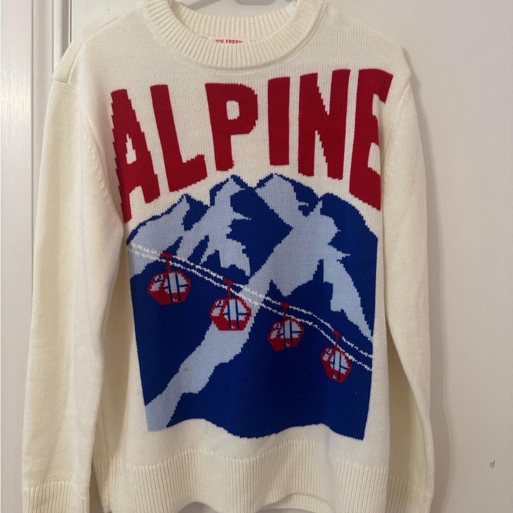Joe Fresh White and Blue Alpine Sweater